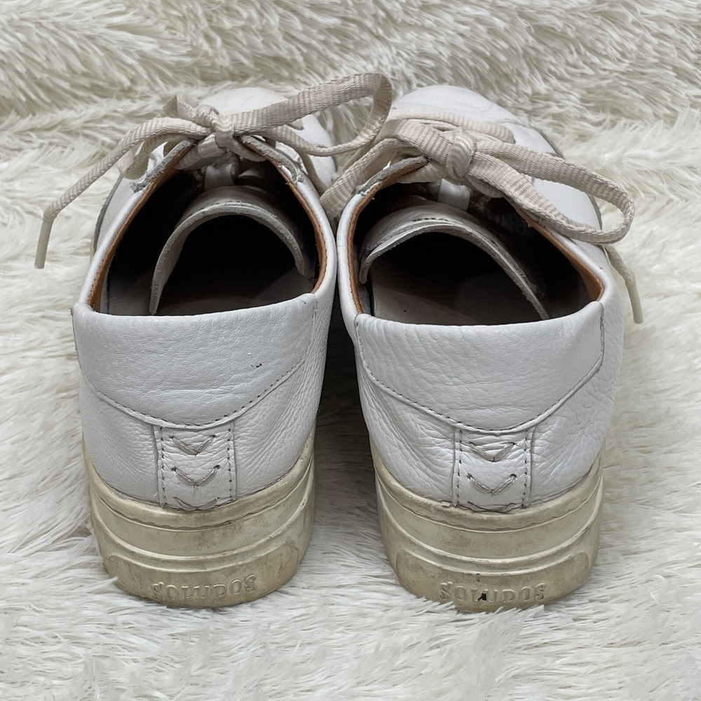 Soludos Shoes Ibiza Sneakers Womens 8.5 White Leather Classic Casual‎ Platform - Picture 7 of 11